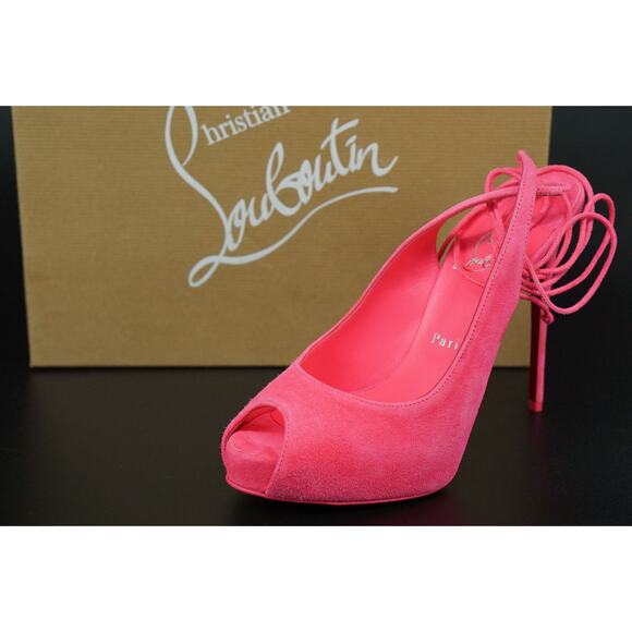 Christian Louboutin Lace Up NVP 120 Platform Ankle Wrap Sandals SZ 38.5 NIB $995 - Picture 1 of 12